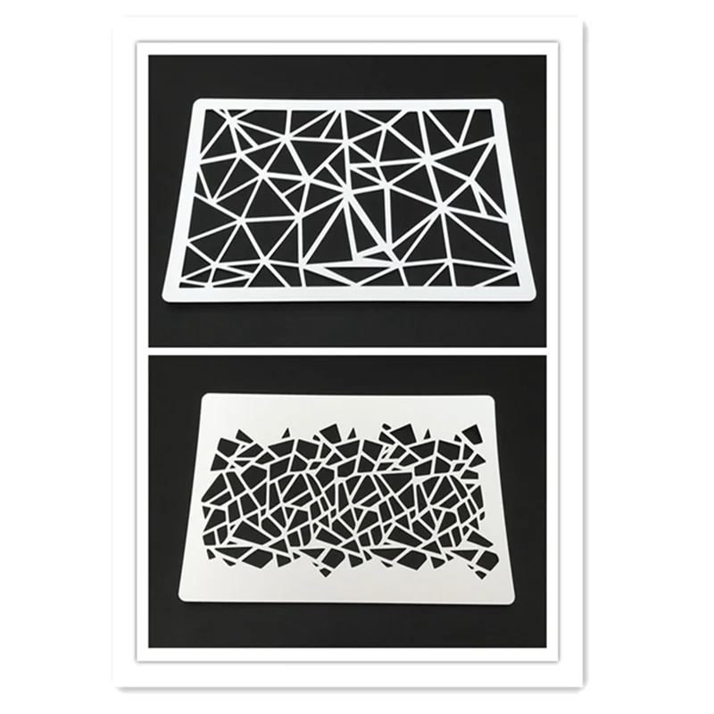 Mosaic Background Stencils for Scrapbook Craft Projects, Card making, Triangle Geometric Stencils for spraying, Set of 2
Mosaic Background Stencils for Scrapbook Craft Projects, Card making, Triangle Geometric Stencils for spraying, Set of 2