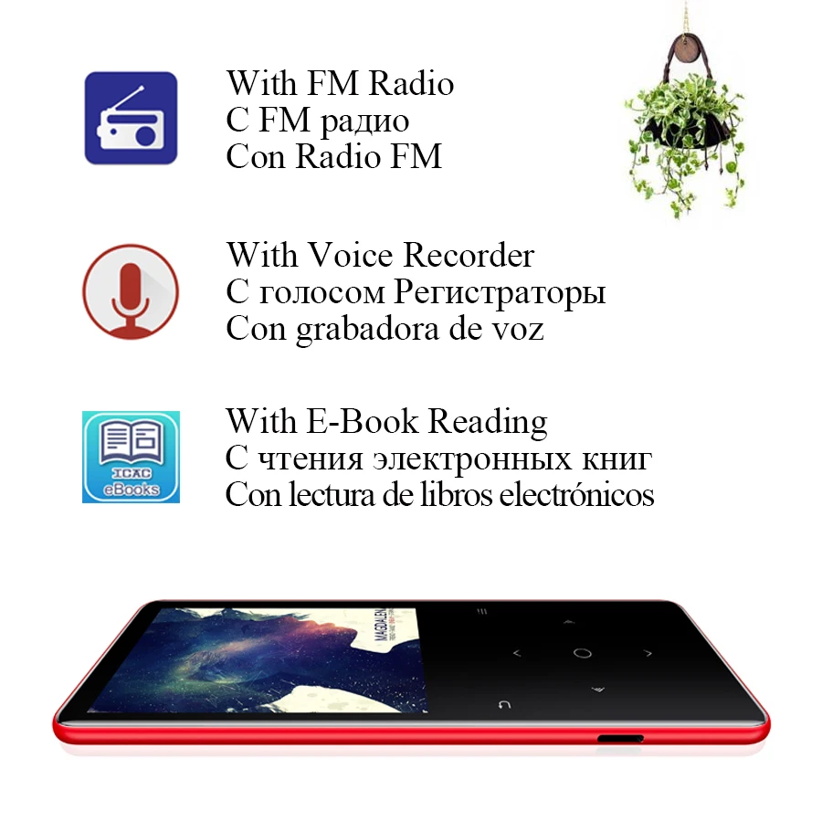 MP4 плеер Bluetooth 4 2 с динамиком наушники электронная книга FM радио видео Музыка HiFi