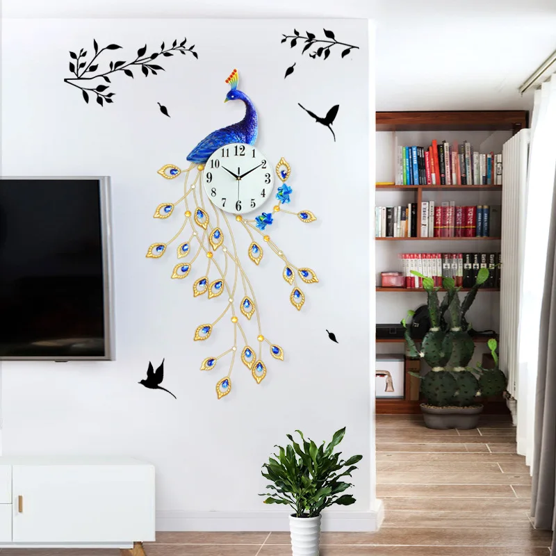 Oversized Stereo Peacock Clock Personality Creative Decorative Wall Clock European Living Room Silent Quartz Wall Clock Heat
Oversized Stereo Peacock Clock Personality Creative Decorative Wall Clock European Living Room Silent Quartz Wall Clock Heat