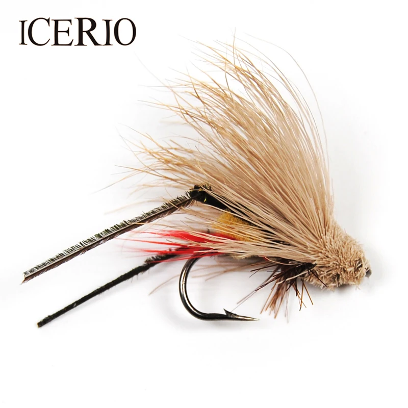 12 3 X BROWN HOPPER DRY TROUT FLIES sizes 10 14 available