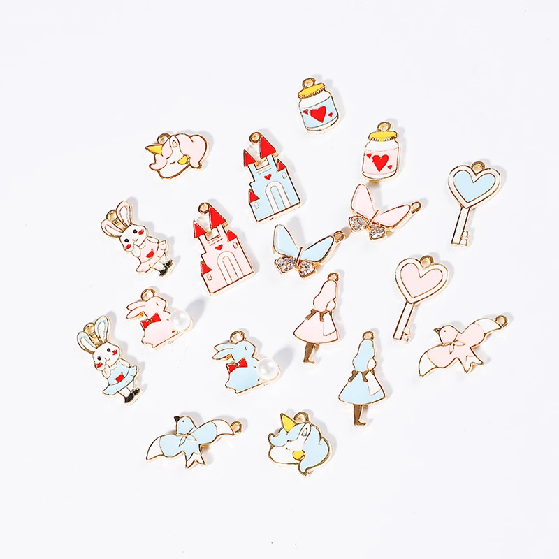 6pcs 12pcs Alloy Pink Blue Enamel Charms Castle Rabbit Bird Butterfly Unicorn Pendant for DIY Earring Jewelry Findings Making
6pcs 12pcs Alloy Pink Blue Enamel Charms Castle Rabbit Bird Butterfly Unicorn Pendant for DIY Earring Jewelry Findings Making