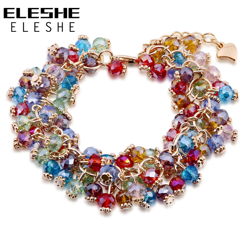 ELESHE Pulseras Gold-color Snake Chain Crystal Bead Charm Bracelet Handmade Friendship Bracelet for Women Jewelry Bijoux Gift
ELESHE Pulseras Gold-color Snake Chain Crystal Bead Charm Bracelet Handmade Friendship Bracelet for Women Jewelry Bijoux Gift