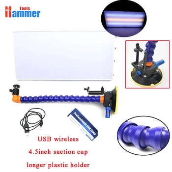 USB wireless LED Lamp PDR Dent Repair Tools LED Light Reflection Board with Adjustable Holder 4.5 inch suction cup Hand Tool Set
USB wireless LED Lamp PDR Dent Repair Tools LED Light Reflection Board with Adjustable Holder 4.5 inch suction cup Hand Tool Set