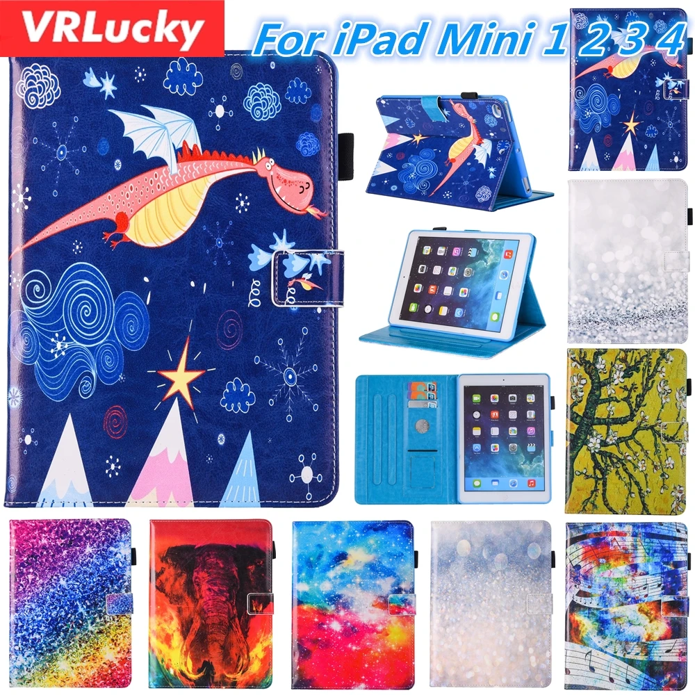 VRLucky Fashion Color Painting Dragon Elephant Patterns Flip Cover and Stand PU Leather Case For Apple iPad Mini 1 2 3 4
VRLucky Fashion Color Painting Dragon Elephant Patterns Flip Cover and Stand PU Leather Case For Apple iPad Mini 1 2 3 4