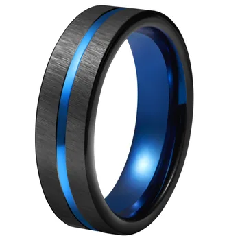 Anniversary Rings Blue Tungsten Wedding Bands Him Blue Grooved Center Double-sided Steps Promise Rings Antique Jewelry
Anniversary Rings Blue Tungsten Wedding Bands Him Blue Grooved Center Double-sided Steps Promise Rings Antique Jewelry