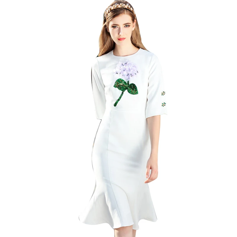 Spring Autumn Dress 2018 High Quality Women Runway Dresses O-Neck 3D Flower Slim Mermaid Dress NPD0157N
Spring Autumn Dress 2018 High Quality Women Runway Dresses O-Neck 3D Flower Slim Mermaid Dress NPD0157N