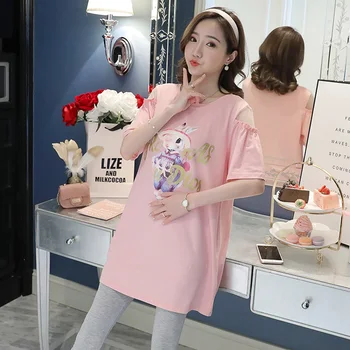 2019 summer new Korean version of the loose tide mother pregnant women T-shirt cartoon print short-sleeved pregnancy skirt 
2019 summer new Korean version of the loose tide mother pregnant women T-shirt cartoon print short-sleeved pregnancy skirt