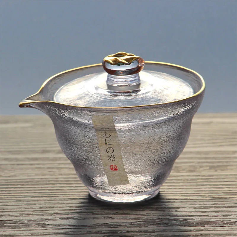Cover bowl hand-made frosted glass three to cover bowl thickening hot tracing gold glass kung fu tea set
Cover bowl hand-made frosted glass three to cover bowl thickening hot tracing gold glass kung fu tea set