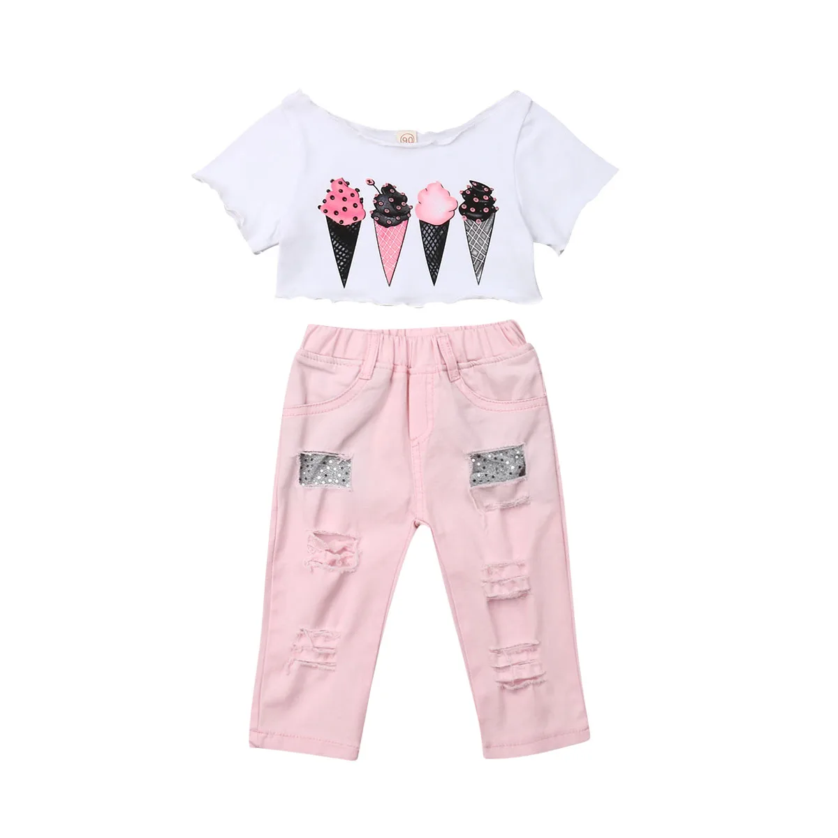 2-5Years Baby Girl Kid Ice Cream T-shirt Shredded Trousers Pants Sunsuit Clothes
2-5Years Baby Girl Kid Ice Cream T-shirt Shredded Trousers Pants Sunsuit Clothes