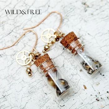 Women Handmade Drift Bottle Pendant Dangle Earrings Vintage Burning Gold Drop Earrings Jewelry Gifts for Best Friend
Women Handmade Drift Bottle Pendant Dangle Earrings Vintage Burning Gold Drop Earrings Jewelry Gifts for Best Friend