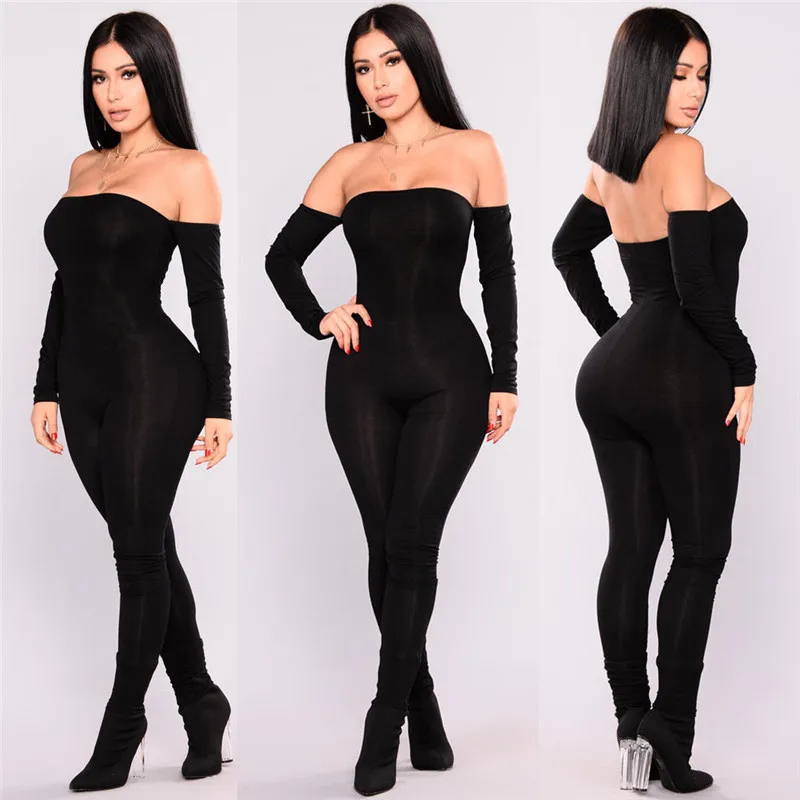 HIRIGIN Newest Women's Off Shoulder Playsuit Bodycon Long Sleeve Jumpsuit sexy Lady Skinny Black Rompers
HIRIGIN Newest Women's Off Shoulder Playsuit Bodycon Long Sleeve Jumpsuit sexy Lady Skinny Black Rompers