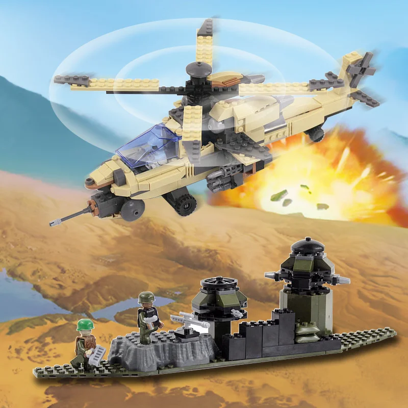 COGO Military Educational Building Blocks Toys For Children Gifts Army Helicopter Apache Soldier Compatible Legoe
COGO Military Educational Building Blocks Toys For Children Gifts Army Helicopter Apache Soldier Compatible Legoe