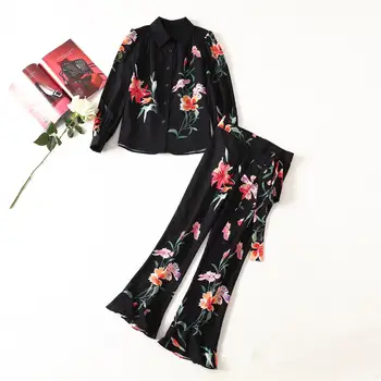 European and American women's fashion 2019 spring new style Long-sleeve printed shirt Flared trousers Fashion suits
European and American women's fashion 2019 spring new style Long-sleeve printed shirt Flared trousers Fashion suits