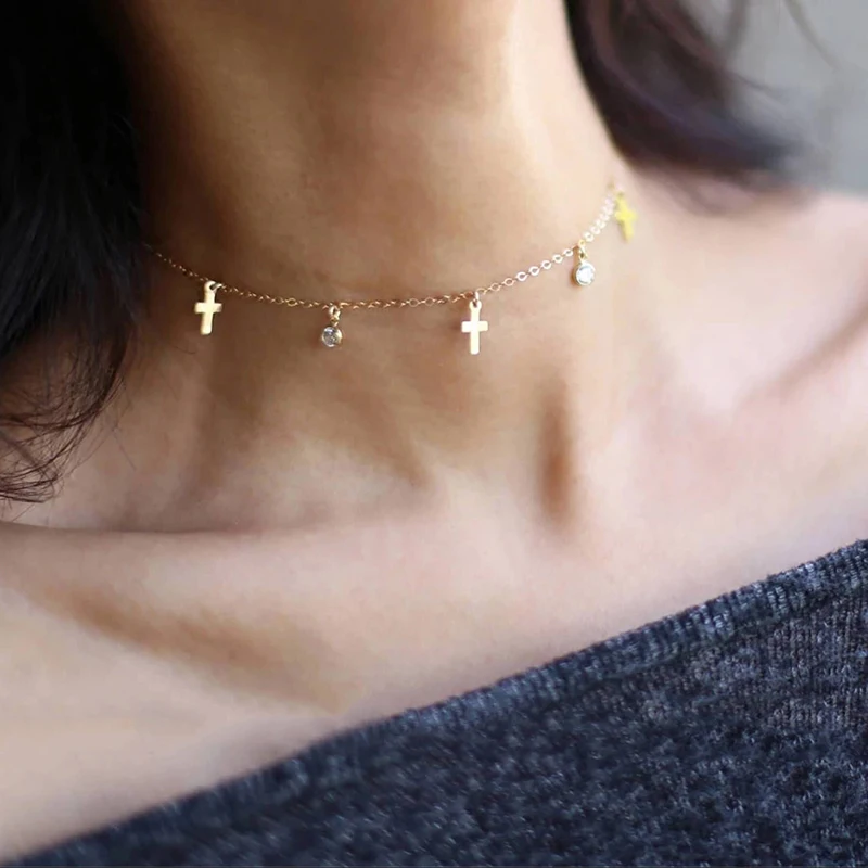 925 sterling silver dangle cross charm pendant 33+7cm choker chocker micro pave clear cz Fine women chain choker cross necklaces
925 sterling silver dangle cross charm pendant 33+7cm choker chocker micro pave clear cz Fine women chain choker cross necklaces