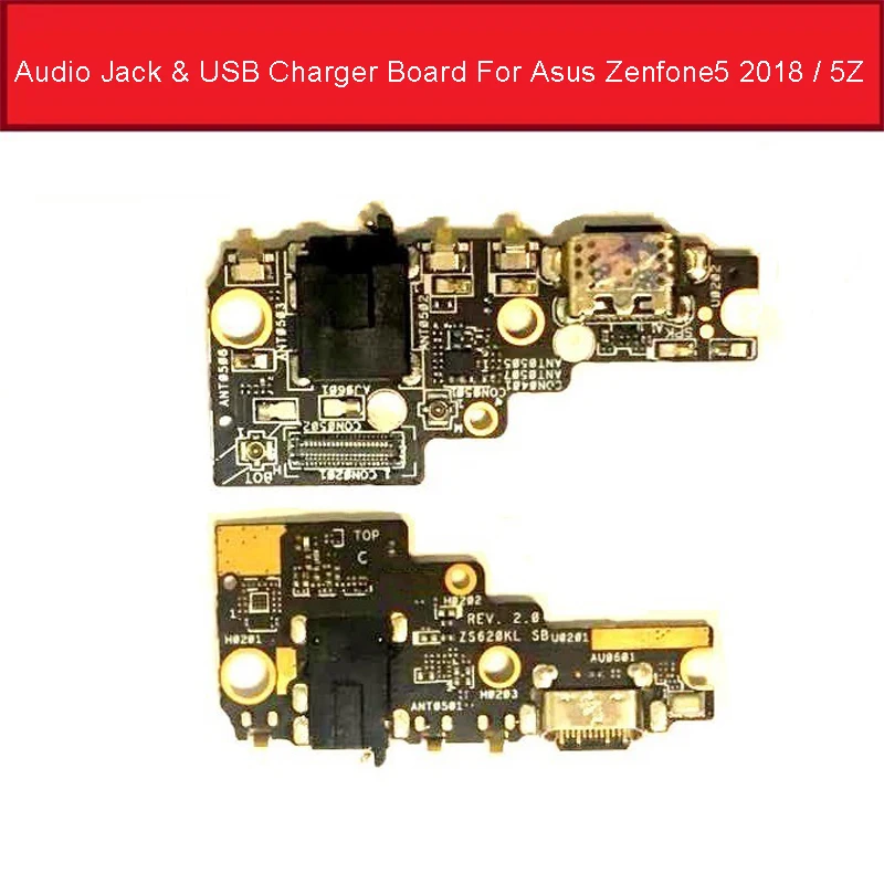 Audio Jack & USB Charger Board For Asus Zenfone5 2018 5Z ZE620KL Z01RD Charging Port Dock Connector With Microphone Tested Works |