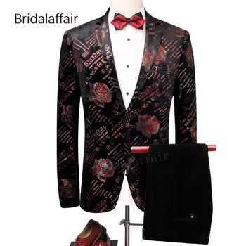 Wonderful Mens Suits Fashion Party Prom Wedding Tuxedos For Men Red Floral Printed Men Suit Blazer With Black Pants 2 Pieces Set
Wonderful Mens Suits Fashion Party Prom Wedding Tuxedos For Men Red Floral Printed Men Suit Blazer With Black Pants 2 Pieces Set