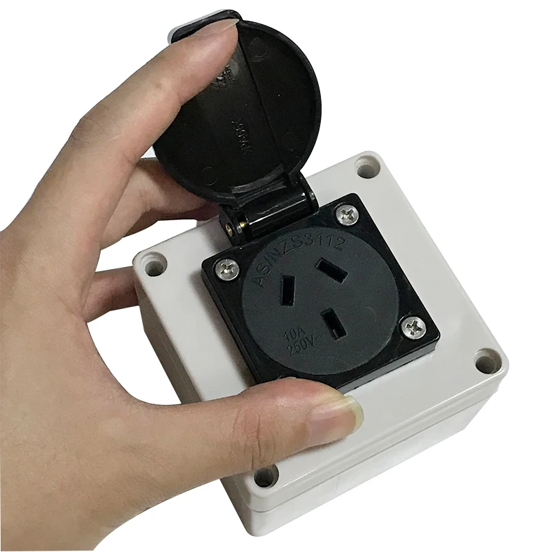 83*81*56mm Outdoor Waterproof Power Socket Australia New Zealand Anti-rain Rain Industrial Socket With Box IP44/IP66 20A 125V
83*81*56mm Outdoor Waterproof Power Socket Australia New Zealand Anti-rain Rain Industrial Socket With Box IP44/IP66 20A 125V
