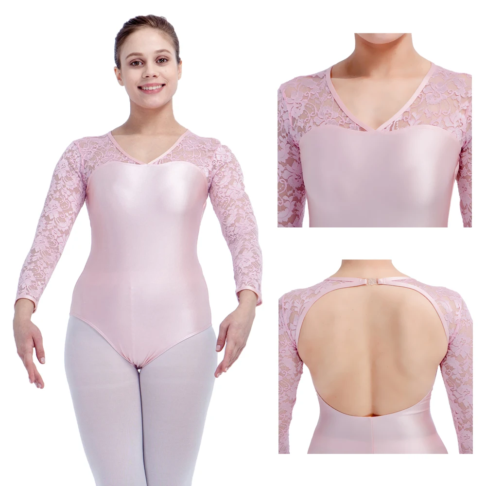 Pale Pink NylonLycra Lace Long Sleeve Ballet Leotard Girls Dancewear Black Women Dancing Bodysuit
Pale Pink NylonLycra Lace Long Sleeve Ballet Leotard Girls Dancewear Black Women Dancing Bodysuit