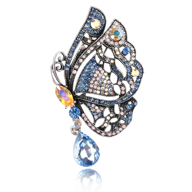 New Arrival Beautiful Rhinestone Crystal Butterfly Brooches for Women Charming Design Drop Pendant Party Wedding Dress Jewlery
New Arrival Beautiful Rhinestone Crystal Butterfly Brooches for Women Charming Design Drop Pendant Party Wedding Dress Jewlery