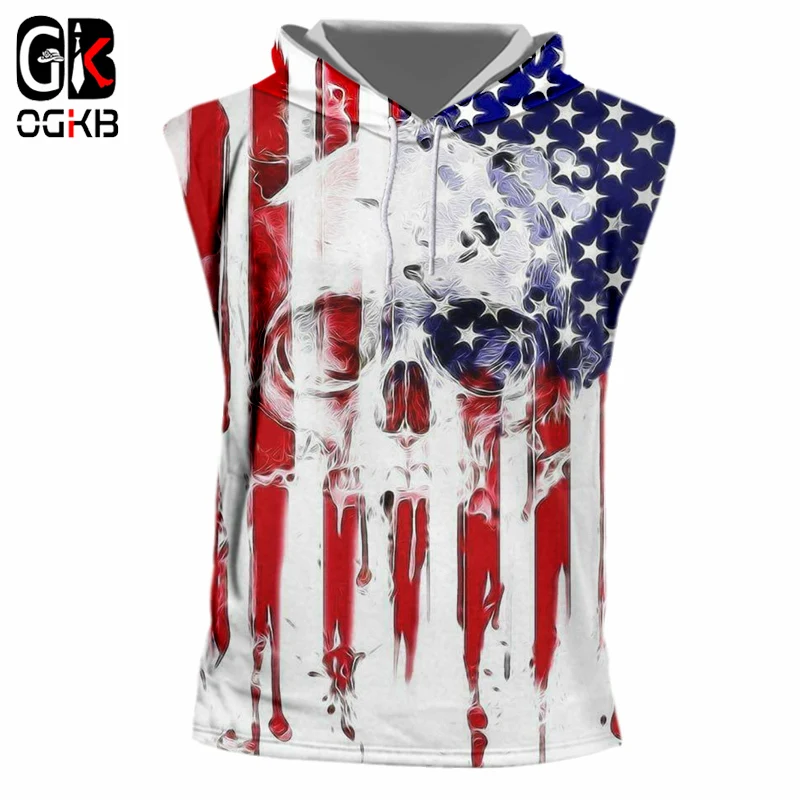 OGKB Hiphop Sleeveless Hoodies Pullovers Men/women's Cool Print American Flag Skull 3d Hooded Tank Top Cap Vest Singlets Man
OGKB Hiphop Sleeveless Hoodies Pullovers Men/women's Cool Print American Flag Skull 3d Hooded Tank Top Cap Vest Singlets Man