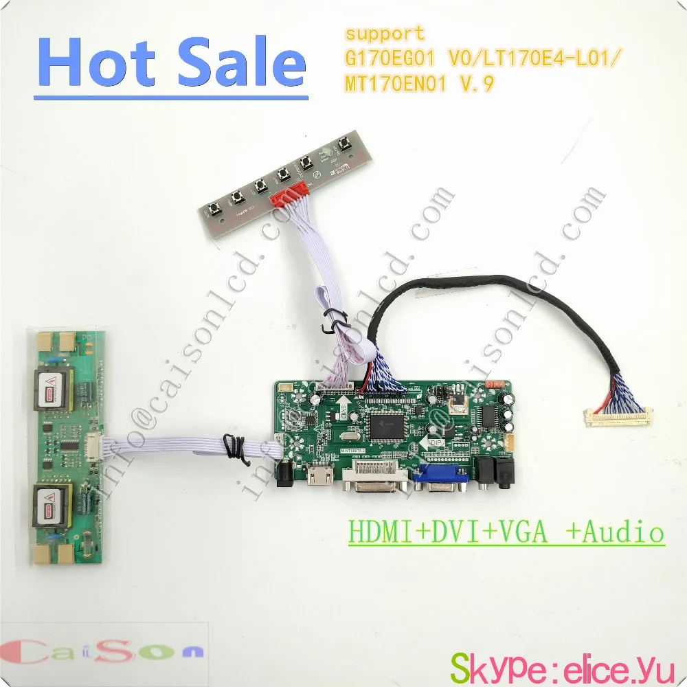 DVI/VGA/Аудио/плата контроллера ЖК-дисплея, совместимая с G170EG01 V0/LT170E4-L01/MT170EN01 V.9
DVI/VGA/Аудио/плата контроллера ЖК-дисплея, совместимая с G170EG01 V0/LT170E4-L01/MT170EN01 V.9
