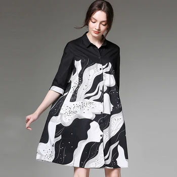 Shirt Dress Autumn Women Cotton Plus Size Flower print 2019 New Causal Lady Fashion Oversized Party Loose Shirt Dresses 4XL
Shirt Dress Autumn Women Cotton Plus Size Flower print 2019 New Causal Lady Fashion Oversized Party Loose Shirt Dresses 4XL