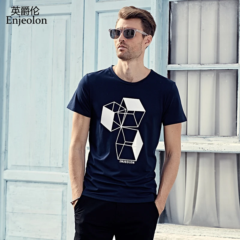 Enjeolon short sleeve print t shirts men,cotton O neck clothes male, base black fashion casual plus size 3XL t-shirts T7026
Enjeolon short sleeve print t shirts men,cotton O neck clothes male, base black fashion casual plus size 3XL t-shirts T7026