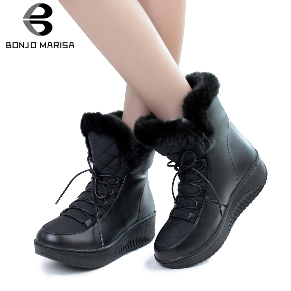 BONJOMARISA Dropship Big Size 35-44 Winter Super Warm Ankle Snow Boots Women 2019 Waterproof Platform Booties Wedges Shoes Woman
BONJOMARISA Dropship Big Size 35-44 Winter Super Warm Ankle Snow Boots Women 2019 Waterproof Platform Booties Wedges Shoes Woman