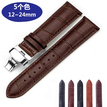 Black Brown Genuine Leather Watch Strap Replacement Smooth Watchband 18 20 mm Stainless Steel butterfly clasp Relojes Hombre
Black Brown Genuine Leather Watch Strap Replacement Smooth Watchband 18 20 mm Stainless Steel butterfly clasp Relojes Hombre