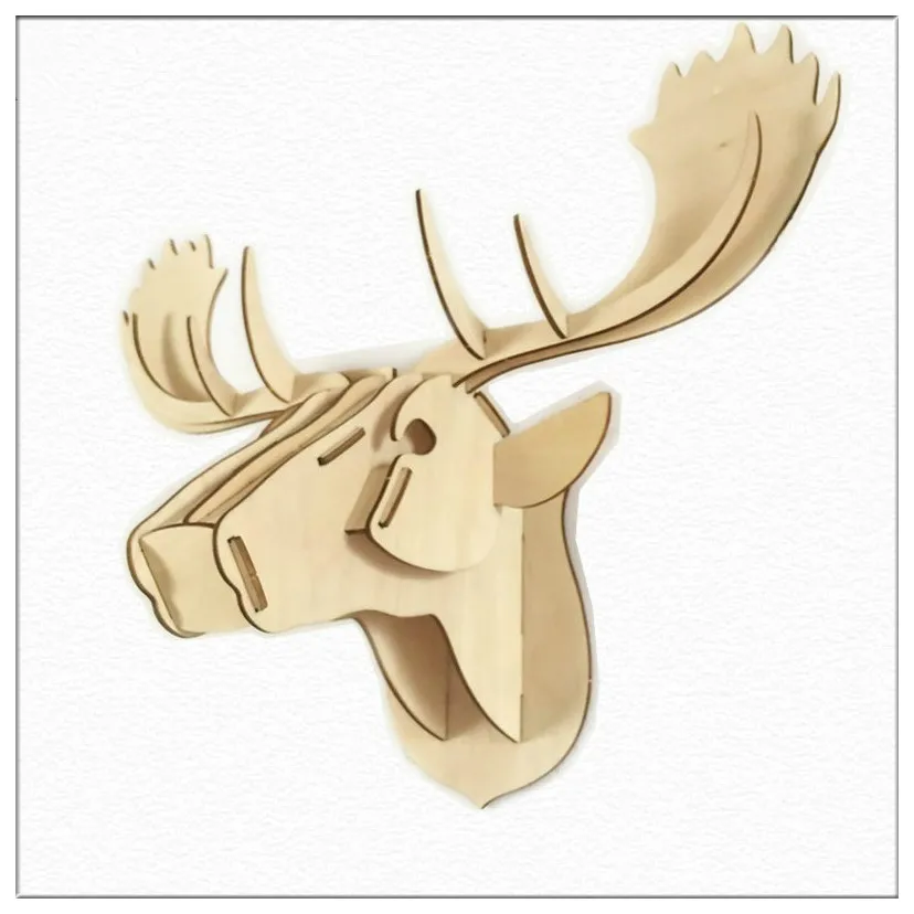 3D Wooden Moose Head Wall Hanging Assembly Jigsaw Puzzle Kit Plywood Reindeer Animal Head For Home Decor Crafts Art Wall Decor
3D Wooden Moose Head Wall Hanging Assembly Jigsaw Puzzle Kit Plywood Reindeer Animal Head For Home Decor Crafts Art Wall Decor
