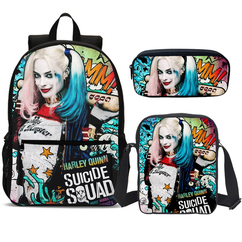 2019 3pcs set Suicide Squad Printing School Bags Girls School Backpack Schoolbag Fashion Kids Student Backpacks Children Mochila
2019 3pcs set Suicide Squad Printing School Bags Girls School Backpack Schoolbag Fashion Kids Student Backpacks Children Mochila
