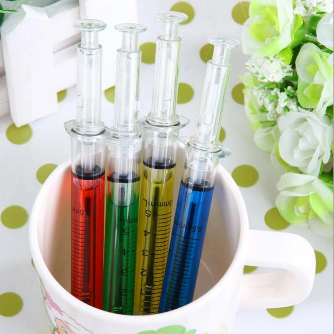 FangNymph 4PCS Kawaii Liquid Syringe Ballpoint Pen Stationery Creative Ballpoint Pen School Office Supplies Gifts Color Random
FangNymph 4PCS Kawaii Liquid Syringe Ballpoint Pen Stationery Creative Ballpoint Pen School Office Supplies Gifts Color Random
