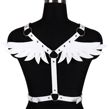 Lingerie Leather Straps Back Wing Angle White Crop Tops Goth Punk Metal Rivet Party Dance Festival Rave Adjust Bra Harness Women
Lingerie Leather Straps Back Wing Angle White Crop Tops Goth Punk Metal Rivet Party Dance Festival Rave Adjust Bra Harness Women