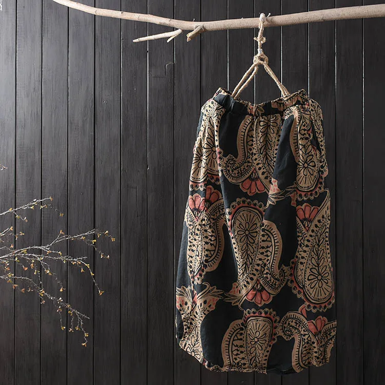 National Style Retro Print Cotton Linen Skirt Female Loose Thin Chinese Style A-Line Skirt Linen Flower
National Style Retro Print Cotton Linen Skirt Female Loose Thin Chinese Style A-Line Skirt Linen Flower