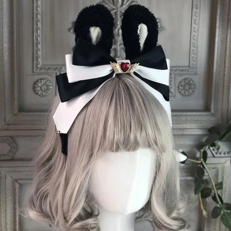 Gothic Style Black White Poker Rabbit Ears KC Headband Lolita Girl Bow Headdress Japanese Women's Cosplay Headwear Handmade
Gothic Style Black White Poker Rabbit Ears KC Headband Lolita Girl Bow Headdress Japanese Women's Cosplay Headwear Handmade