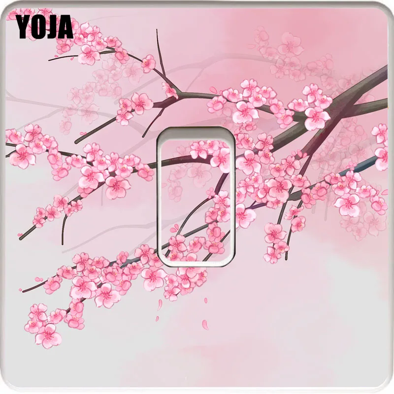 YOJA Classic Style Pink Gorgeous Elegant Flower Decorative PVC Switch Sticker Wall Decal 15SS0113 | Дом и сад