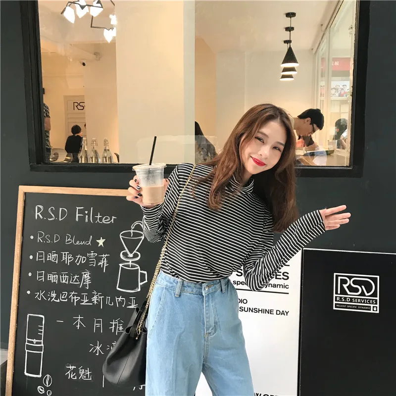 Kpop Harajuku Style Long Sleeve T Shirts Women New Hot Sale Student T-shirt Womens Fashion Preppy Striped Female Slim Femme Lady
Kpop Harajuku Style Long Sleeve T Shirts Women New Hot Sale Student T-shirt Womens Fashion Preppy Striped Female Slim Femme Lady