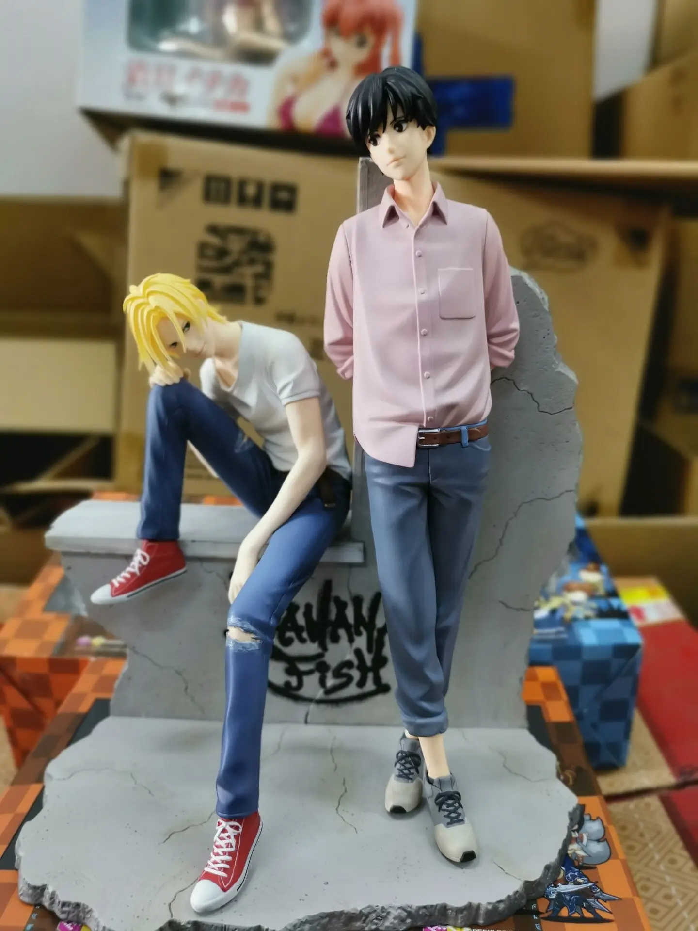 Japanese original anime figure BANANA FISH Aslan Jade Callenreese/Ash