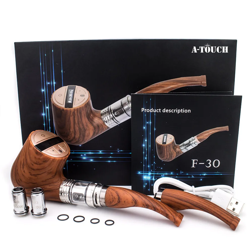 A-Touch F-30 ePipe Kit E Pipe Starter kit With 3ml Atomizer And Built-in 1450mAh Battery 5W-30W Adjustable Wattage Wooden Epipe
A-Touch F-30 ePipe Kit E Pipe Starter kit With 3ml Atomizer And Built-in 1450mAh Battery 5W-30W Adjustable Wattage Wooden Epipe