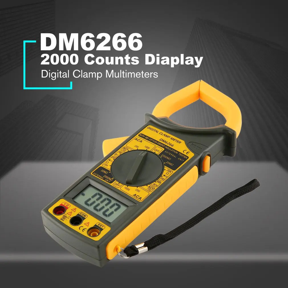 DM6266 2000 Counts Digital Clamp Meter Digital Ammeter AC/DC Voltage Current Tester Resistor Diode Continuity Test NCV
DM6266 2000 Counts Digital Clamp Meter Digital Ammeter AC/DC Voltage Current Tester Resistor Diode Continuity Test NCV