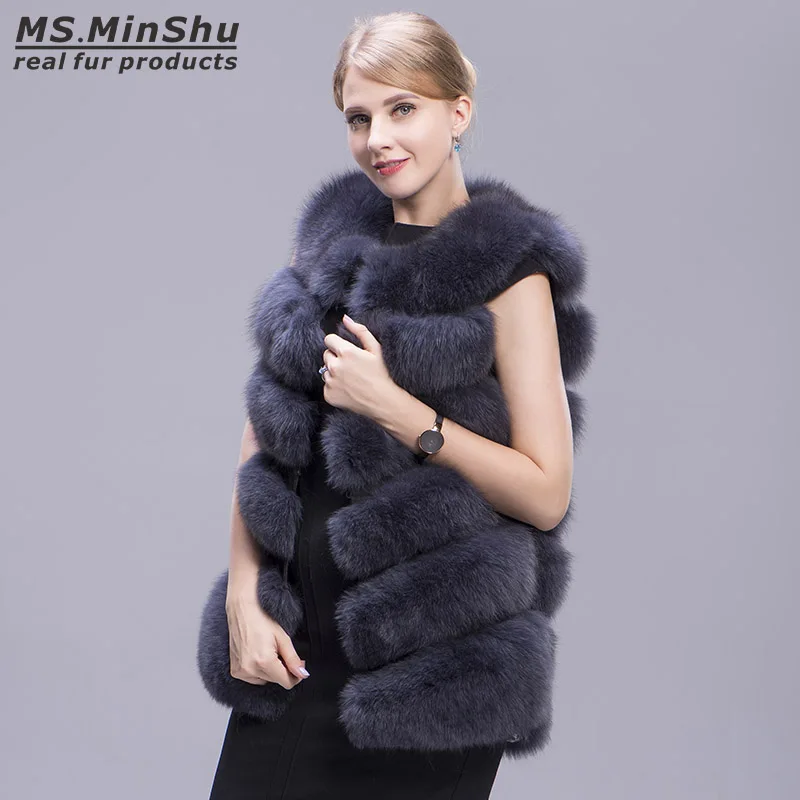 Ms.MinShu Natural Fox Fur Vest Winter Thickness Waistcoat Women Sleeveless Vest 100% Real Fur Outwear Genuine Fur Gilet Outwear
Ms.MinShu Natural Fox Fur Vest Winter Thickness Waistcoat Women Sleeveless Vest 100% Real Fur Outwear Genuine Fur Gilet Outwear
