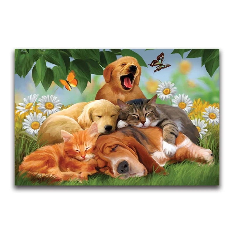 5D Diy Diamond Painting cross stitch kits Diamond Embroidery cat dog picture home decor arts and crafts mosaic pattern gift