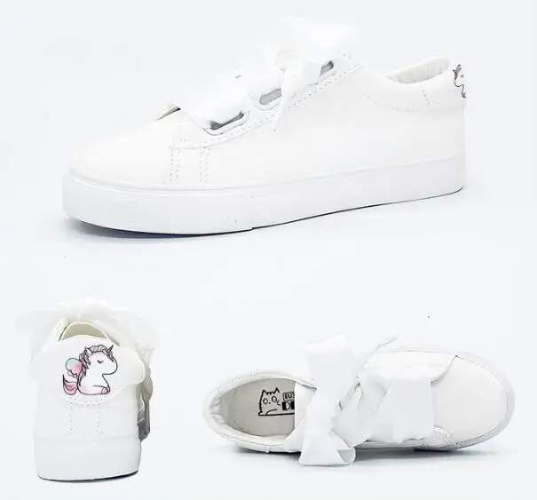 Ribbon Little White Unicorn Sneakers 34 Ribbon Little White Unicorn Sneakers -Unicorn Fashion