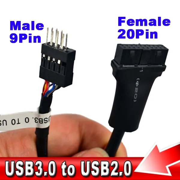 Материнская плата 13 см материнская USB 3 0 20 Pin Female to 2 9 pin Male корпус Удлинительный