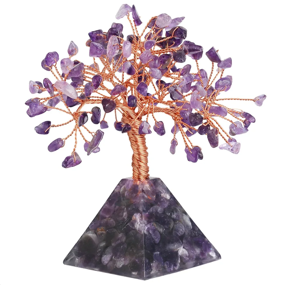 TUMBEELLUWA Natural Purple Crystal Money Tree with Purple Crystal Pyramid Base Bonsai Home Decoration Wealth Luck
TUMBEELLUWA Natural Purple Crystal Money Tree with Purple Crystal Pyramid Base Bonsai Home Decoration Wealth Luck