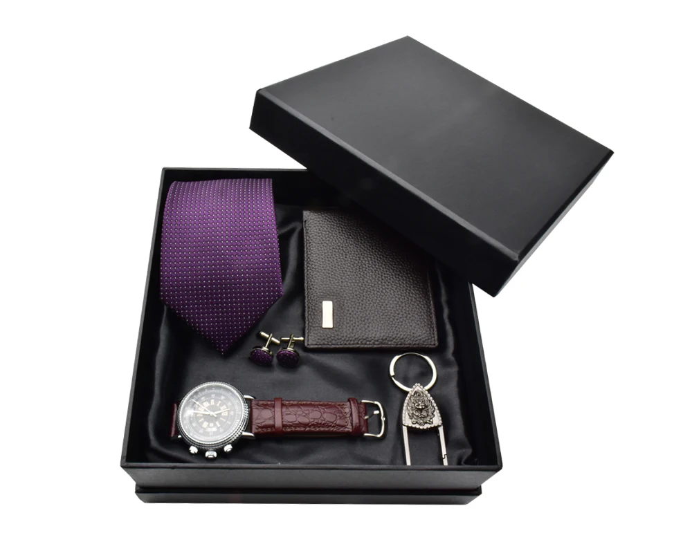 Men Watch Gift Set Tie Cufflinks Key chain Leather Wallet Men New Year Gift Set Quartz Wristwatch Luxury Business Reloj Hombre
Men Watch Gift Set Tie Cufflinks Key chain Leather Wallet Men New Year Gift Set Quartz Wristwatch Luxury Business Reloj Hombre