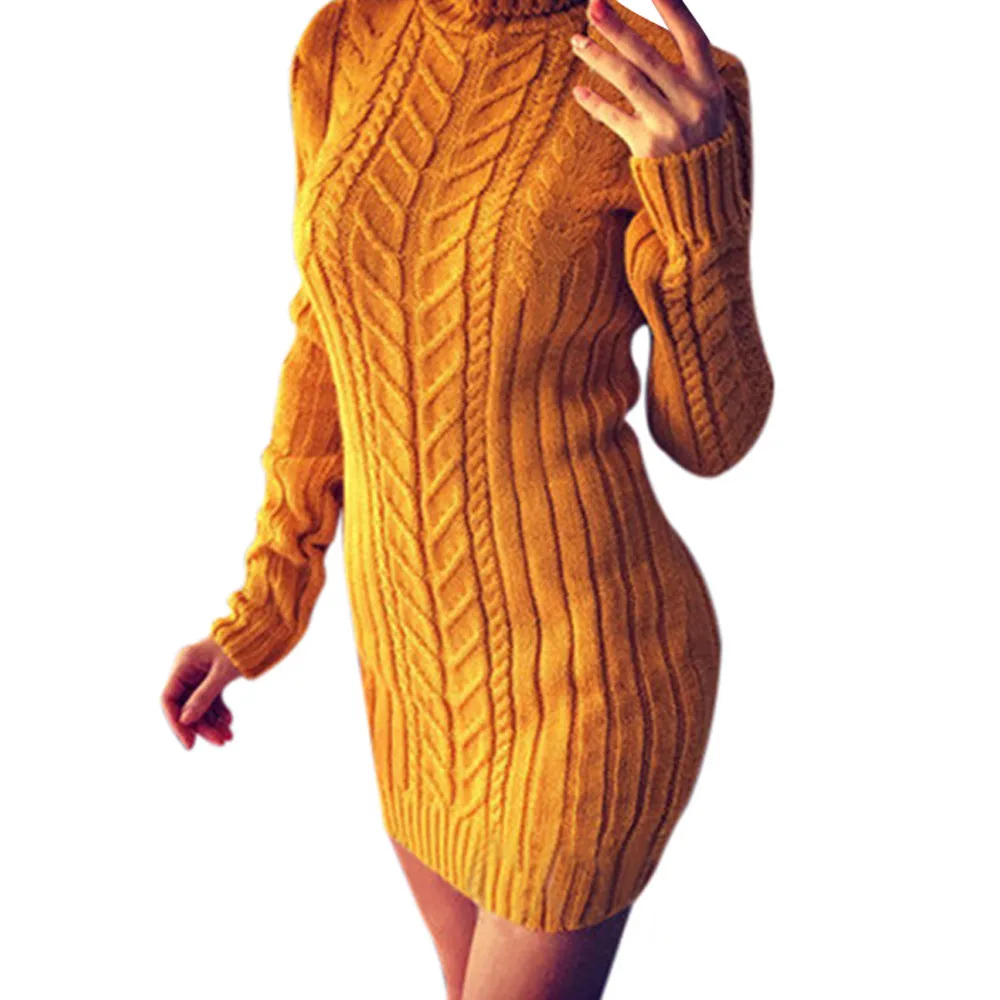 New Style Womens Winter Warm Solid Knitting Turtleneck Sweater Long Sleeve Mini Dress Evening Party Bodycon Mini Vestidos
New Style Womens Winter Warm Solid Knitting Turtleneck Sweater Long Sleeve Mini Dress Evening Party Bodycon Mini Vestidos