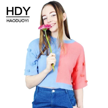 HDY Haoduoyi Brand 2020 Christmas Party Women Black Pink Sweaters Half-Sleeve Knitting Pullovers Sexy O-Neck Female Tops
HDY Haoduoyi Brand 2020 Christmas Party Women Black Pink Sweaters Half-Sleeve Knitting Pullovers Sexy O-Neck Female Tops