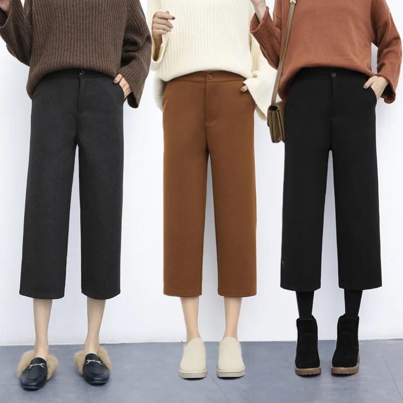Fall 2018 Women solid color High Waist Wide Leg Pants Hot sale woman Loose casual Calf-length Pants New Fashion Women Trousers
Fall 2018 Women solid color High Waist Wide Leg Pants Hot sale woman Loose casual Calf-length Pants New Fashion Women Trousers