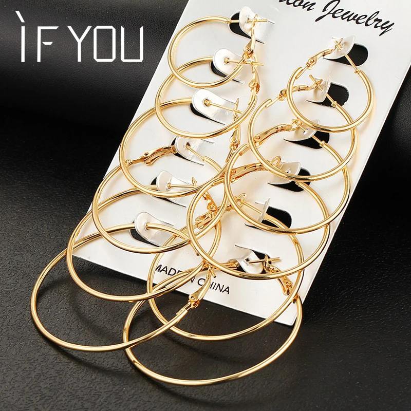 IF YOU 6 Pairs/Set Fashion Trendy Round Gold Color Rock Punk Stud Earrings Set For Woman Party Ladies Earrings Ear Jewelry Gift
IF YOU 6 Pairs/Set Fashion Trendy Round Gold Color Rock Punk Stud Earrings Set For Woman Party Ladies Earrings Ear Jewelry Gift